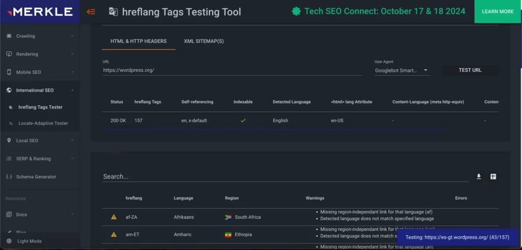 驗證 Hreflang 標籤